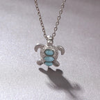 Larimar Sea Turtle Pendant Necklace