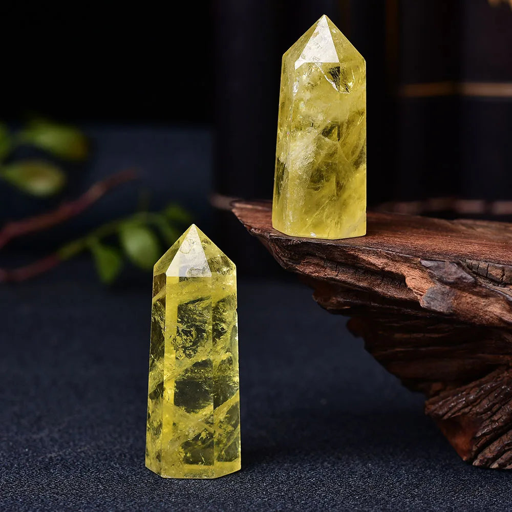 Natural Citrine Crystal Point Tower | Abundance & Solar Energy Wand