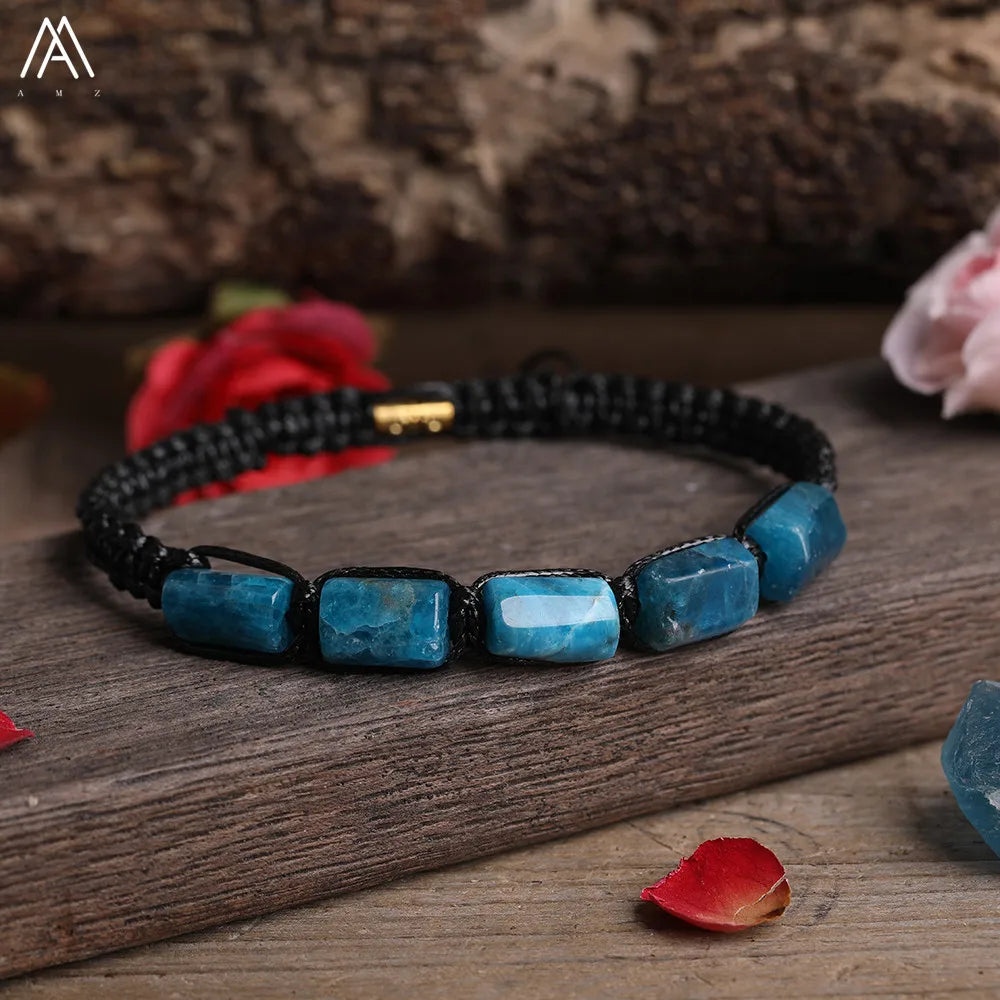 Natural Gemstone Knotted Woven Bracelet – Handmade Healing Crystal Jewelry