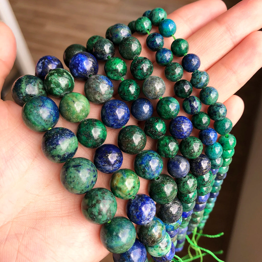 Azurite Malachite & Lapis Lazuli Stone Beads — DIY Jewelry Strand