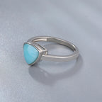 Larimar Trillion-Cut Ring, Slender Band