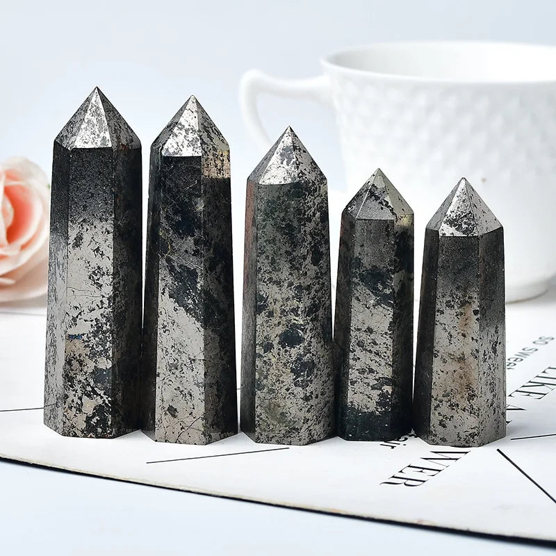 Natural Hematite Crystal Point Tower | Grounding & Protection Wand
