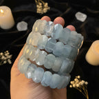 Aquamarine Beaded Strand Bracelet | Natural Gemstone