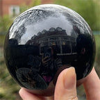 Natural Black Obsidian Crystal Sphere | Healing Ball — No Base
