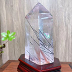Rainbow Clear Quartz Tower with Black Tourmaline Rutile — 1.6kg Collector's Specimen