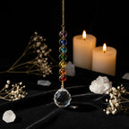 Chakra Crystal Suncatcher | Rainbow Prism Hanging Ornament for Windows & Altars