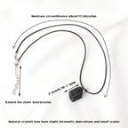 Black Tourmaline Raw Crystal Pendant Necklace — Natural Protection Stone