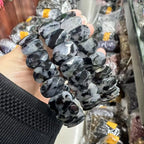 Natural Black Tourmaline Oval Bead Bracelet