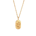 Zodiac Tag Pendant Necklace — 18K Gold Embossed Star Sign