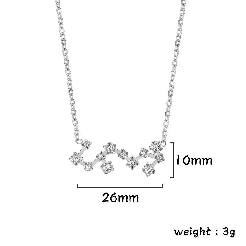 Zodiac Constellation Necklace — Silver & Gold Star Sign Pendant