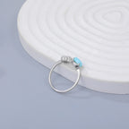 Larimar Toi et Moi Ring, 925 Sterling Silver