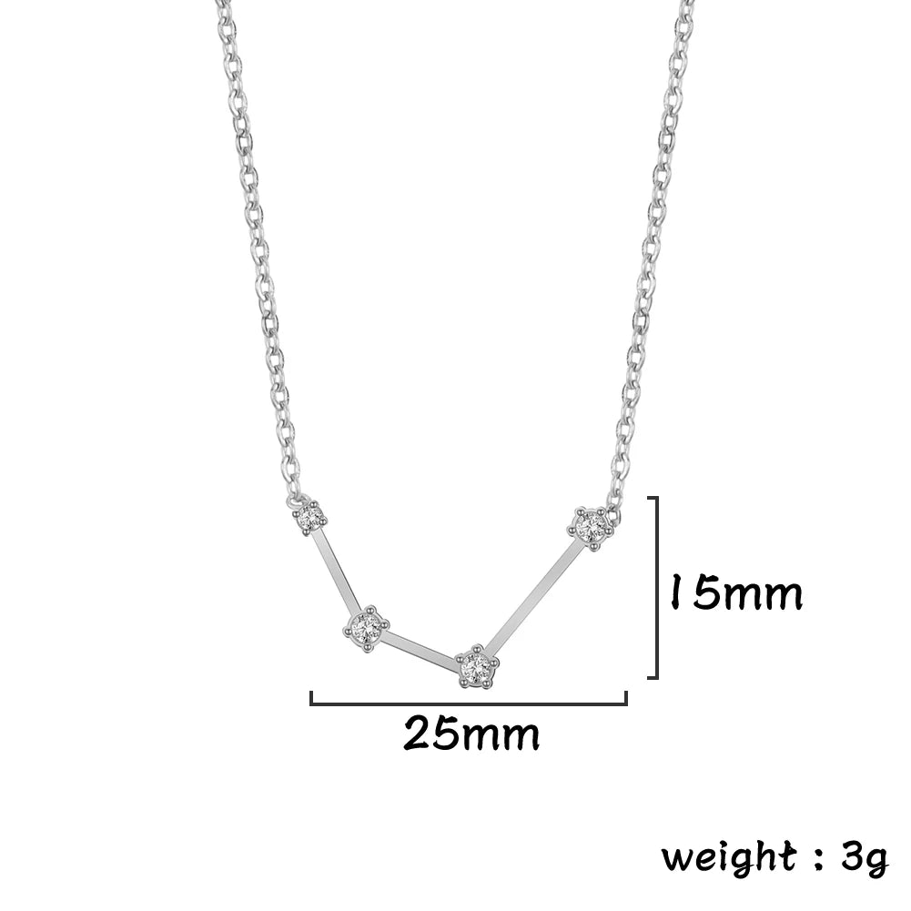 Zodiac Constellation Necklace — Silver & Gold Star Sign Pendant