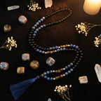 Tiger Eye & Black Onyx 108 Mala Bead Necklace | Meditation Prayer Rosary