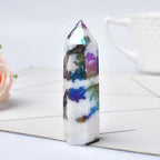 Aura Zebra Crystal Point Tower | Black & White Quartz Obelisk