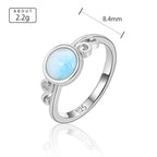 Larimar Round Bezel Ring, Scrolled Shoulders