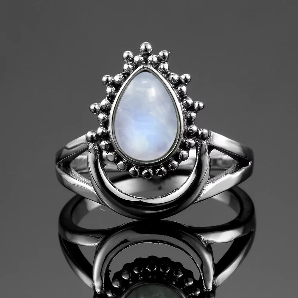 Moonstone 925 Silver Ring | Natural Gemstone Ring