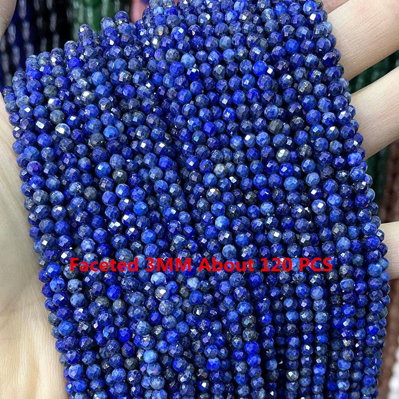 Lapis Lazuli Natural Stone Beads | Loose Spacer Beads for Jewelry Making