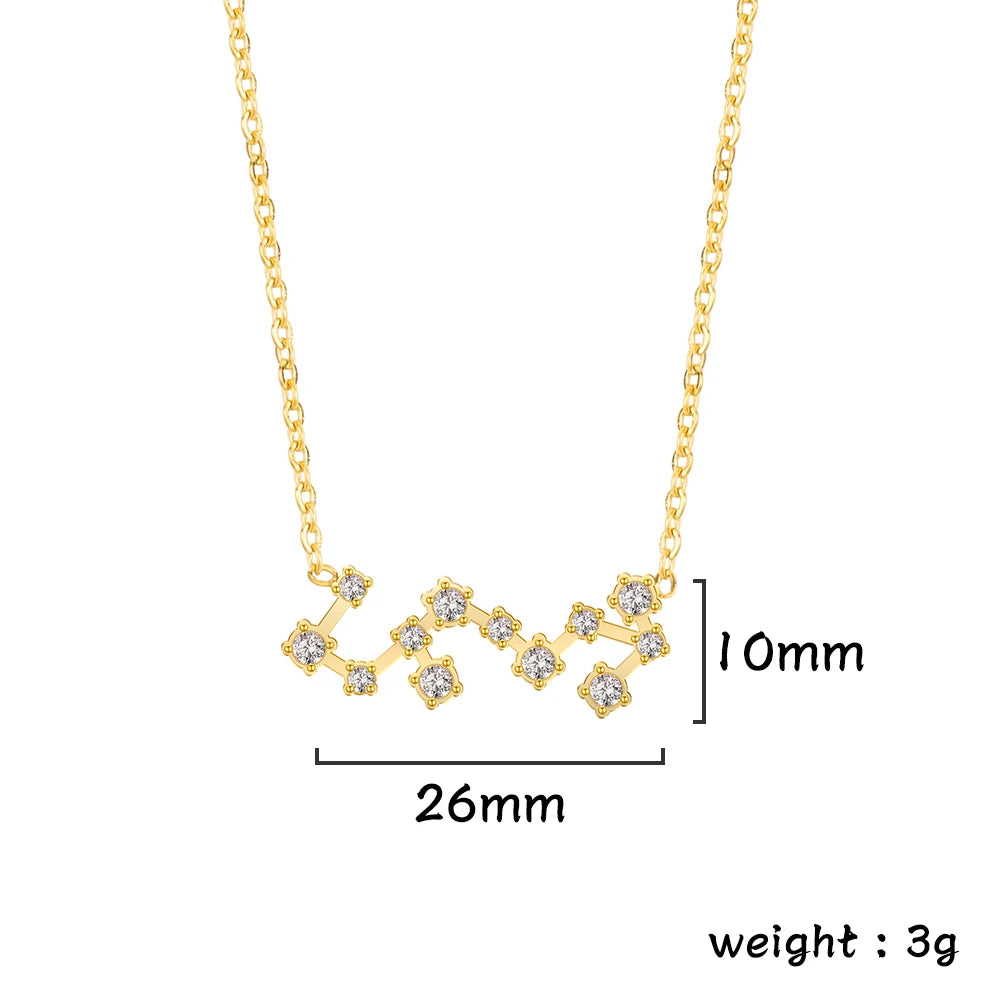 Zodiac Constellation Necklace — Silver & Gold Star Sign Pendant