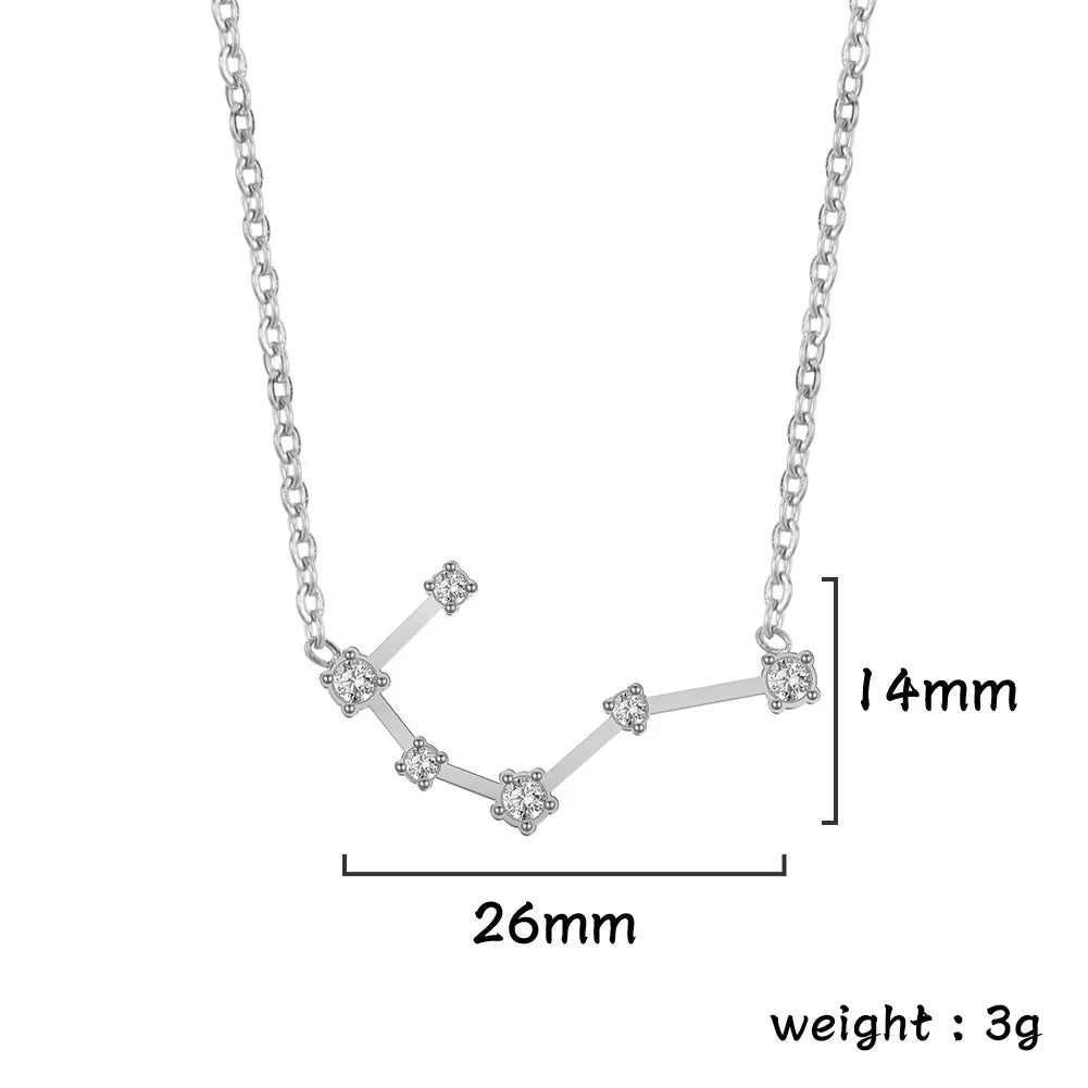 Zodiac Constellation Necklace — Silver & Gold Star Sign Pendant