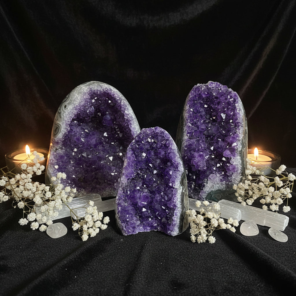 Amethyst Geode Cluster | Natural Uruguay Crystal | Choose Your Size