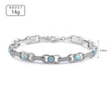 Larimar Beaded Chain Bracelet, 925 Sterling Silver