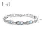Larimar Beaded Chain Bracelet, 925 Sterling Silver