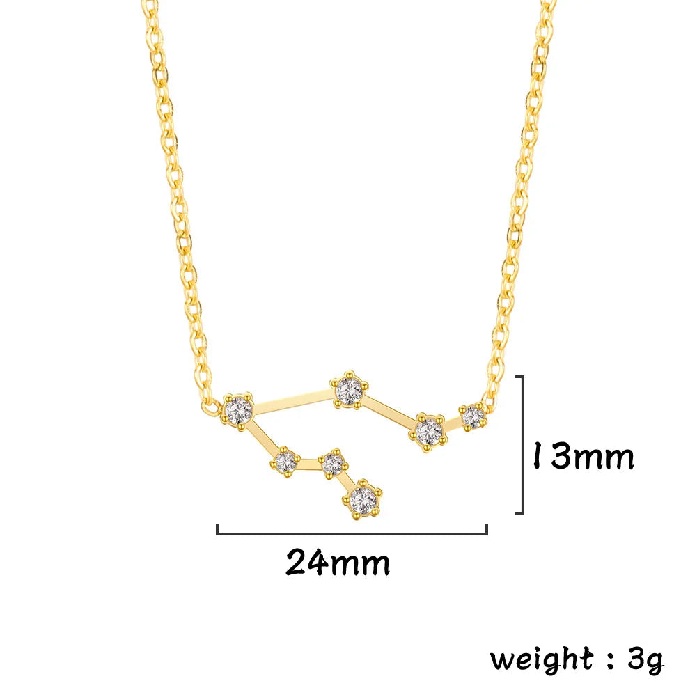 Zodiac Constellation Necklace — Silver & Gold Star Sign Pendant