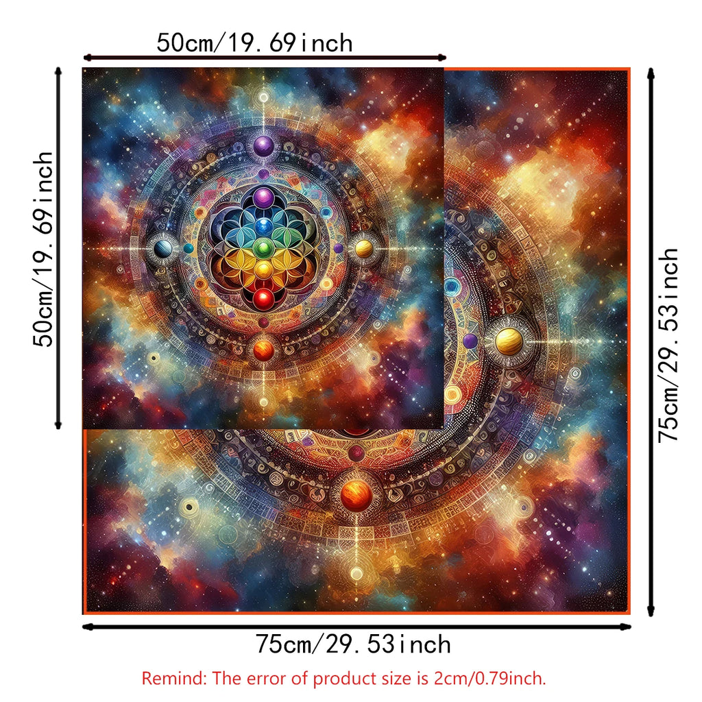 Psychedelic Flower of Life Chakra Altar Cloth — Tarot & Divination Mat