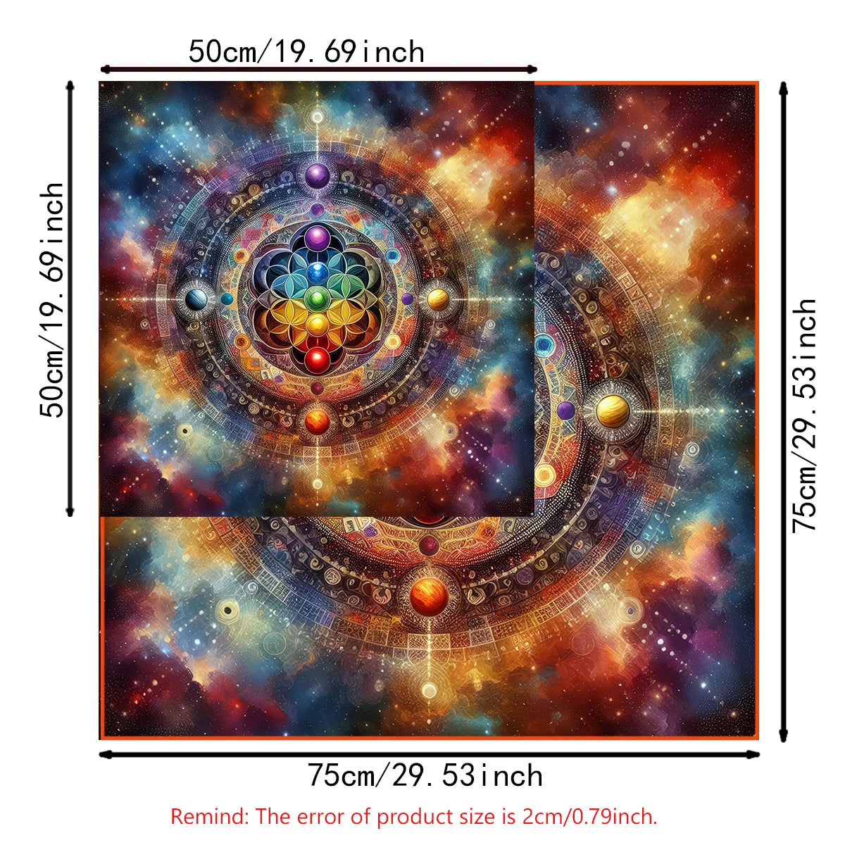 Psychedelic Flower of Life Chakra Altar Cloth — Tarot & Divination Mat