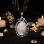 Mother of Pearl Hand-Carved Cameo Pendant Necklace