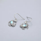 Larimar Crab Drop Earrings, 925 Sterling Silver
