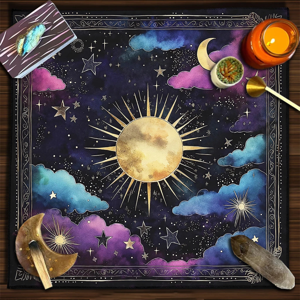 Psychedelic Flower of Life Chakra Altar Cloth — Tarot & Divination Mat