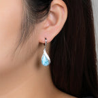 Larimar Teardrop Earrings, Pavé Accent