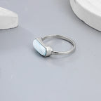 Larimar Bar Ring in 925 Sterling Silver