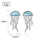 Larimar Jellyfish-Inspired Drop Earrings in 925 Sterling Silver