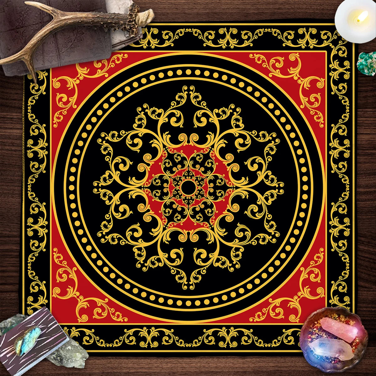 Mandala Flower of Life Altar Cloth — Sacred Geometry Tarot Mat