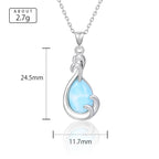 Larimar Teardrop Pendant Necklace, Dolphin Swirl