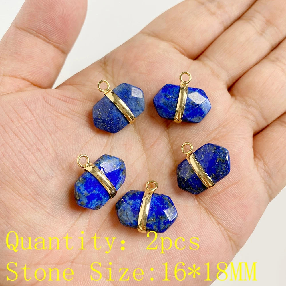 Lapis Lazuli Gemstone Charms & Connectors | Natural Stone Jewelry Making Supplies
