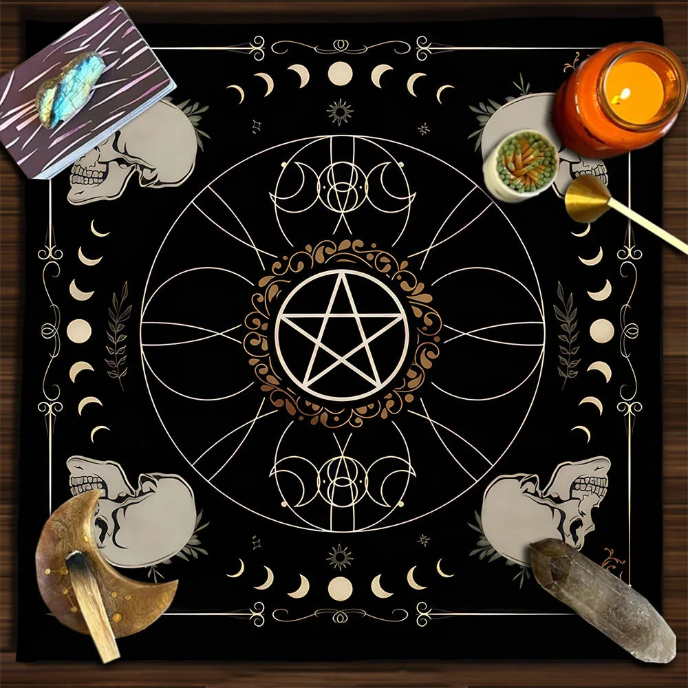 Rainbow Flower of Life Altar Cloth — Sacred Geometry Tarot Mat