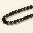 Black Obsidian Round Beads — Natural Stone for Jewelry Making