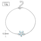 Larimar Floral Bracelet in 925 Sterling Silver