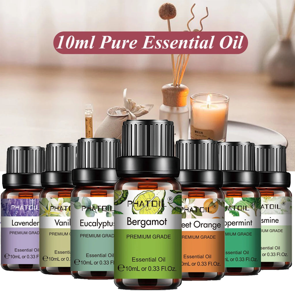 Pure Plant Essential Oil 10ml | Singles & 3-Packs for Diffusers, Aromatherapy & DIY