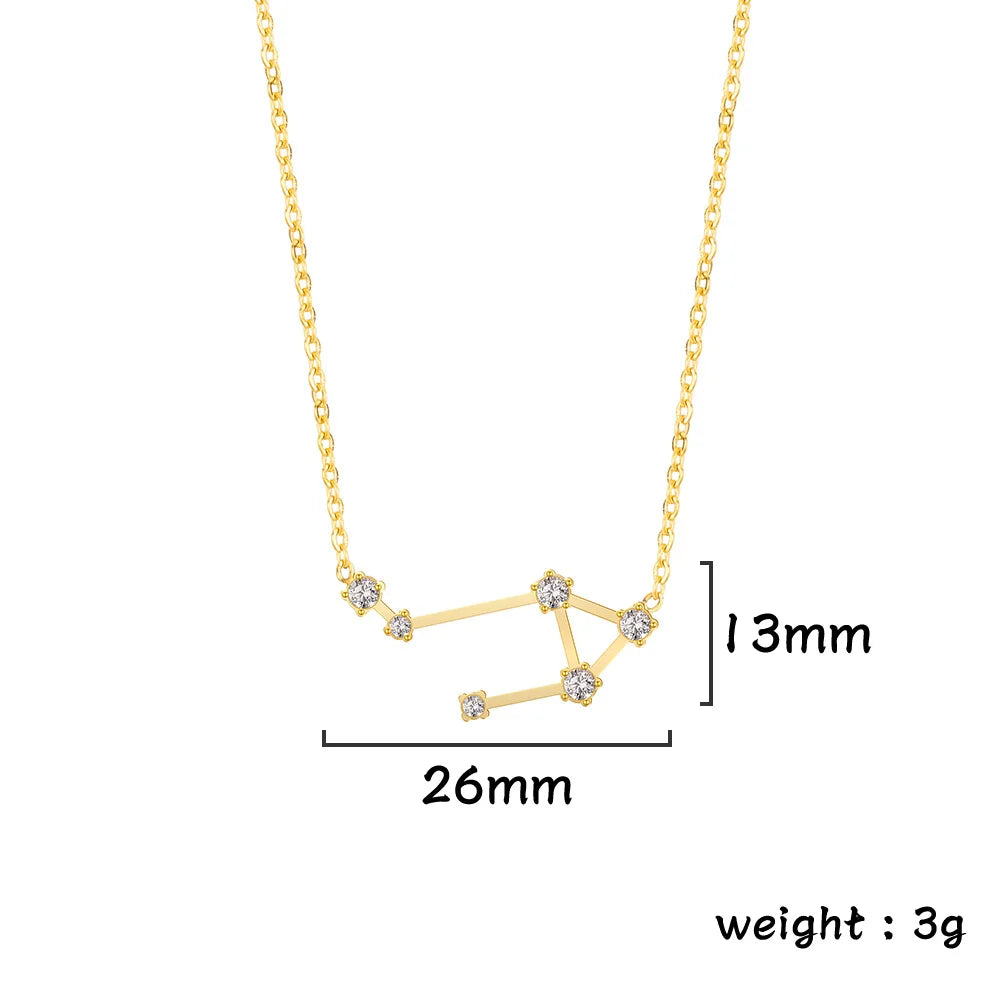 Zodiac Constellation Necklace — Silver & Gold Star Sign Pendant