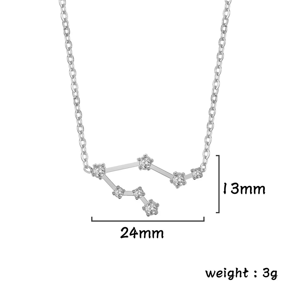 Zodiac Constellation Necklace — Silver & Gold Star Sign Pendant