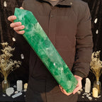 Green Fluorite Tower — Natural Crystal Point