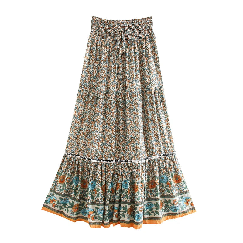 Boho Floral Maxi Skirt