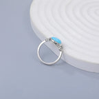 Larimar Teardrop Ring in 925 Sterling Silver
