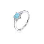 Larimar Heart Ring in 925 Sterling Silver