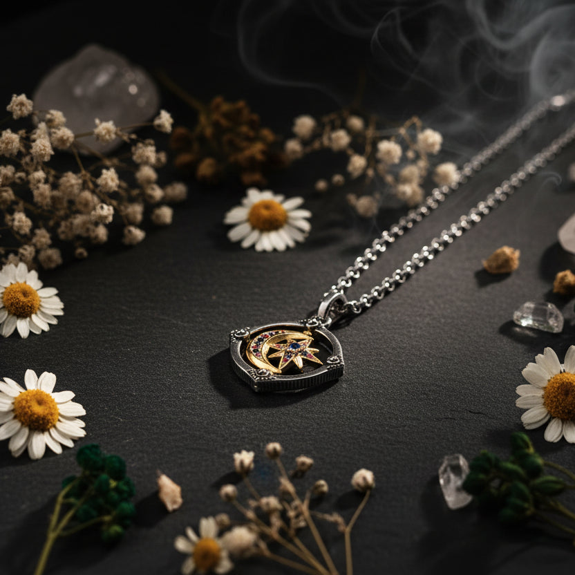 Star & Moon Golden Talisman Necklace