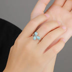 Larimar Three-Petal Clover Ring